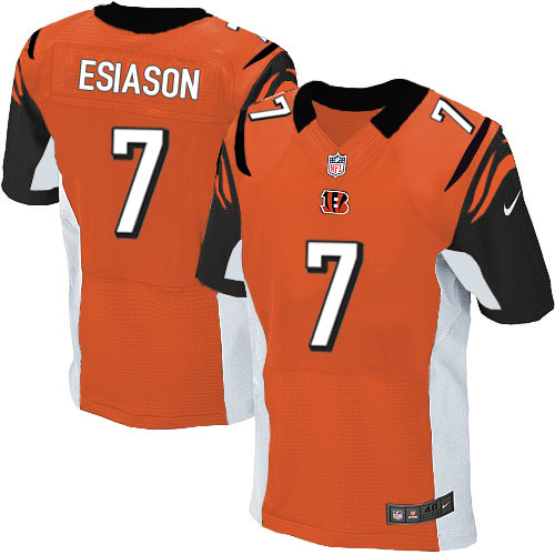 Men's Elite Boomer Esiason Nike Jersey Orange Alternate - #7 NFL Cincinnati Bengals